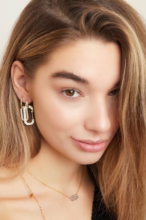 Gold Color earrings zircon Purple Copper h5 Picture3